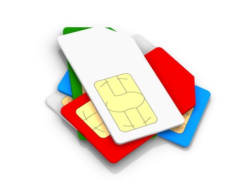 Cartes sim color&eacute;es