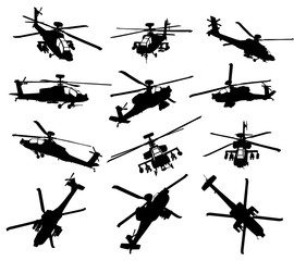 Helicopter silhouettes set - 40897764