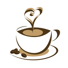 cup of coffee -  tazza di caffè con chicchi