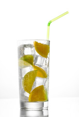 cold fresh lemonade isolated on white