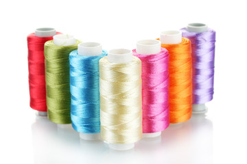 bright bobbin thread isolated on white.