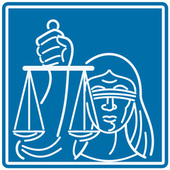Lady Blindfolded Holding Scales of Justice