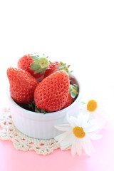 Freshness strawberry from Japanese with daisy