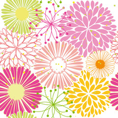 Fototapeta na wymiar Springtime colorful flower seamless pattern