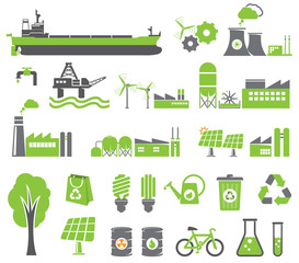 Green energy symbols
