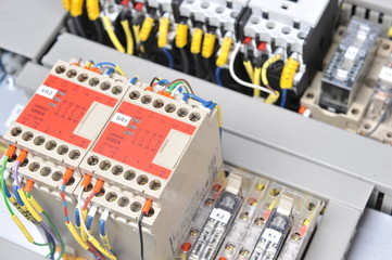 panel with  electrical equipment