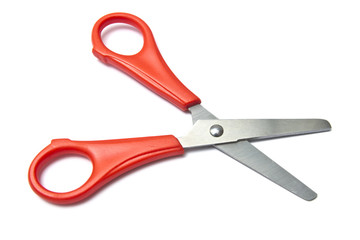Red handled scissors