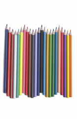 Color pencils on the white background