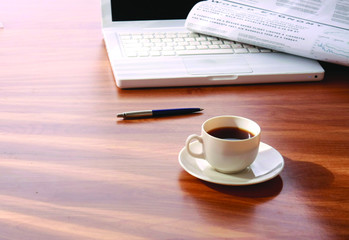 laptop and a cup of tea