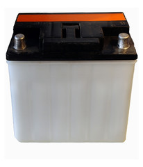 Moto battery isolated on white background.