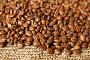 Heap of the coffee grains