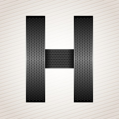 Letter metal ribbon - H