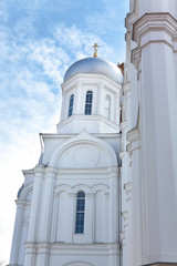 white church and blue sky