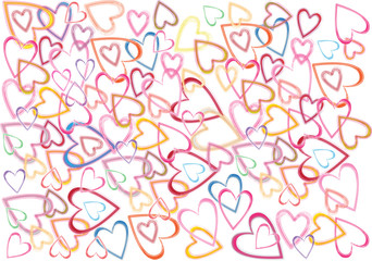 vector valentine background with hearts in silhouette