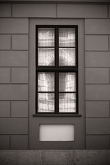 Old window mirror - black and white