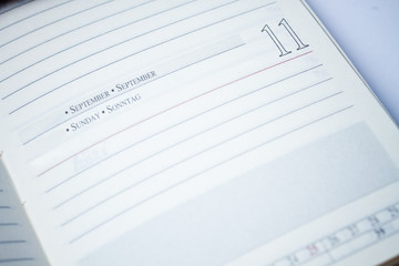 Notebook with date of september 11