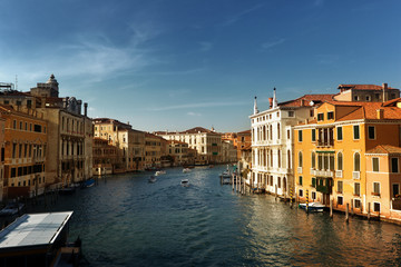 Grand Canal in Venice, Italy in sunset time