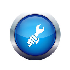 hand with spanner blue icon