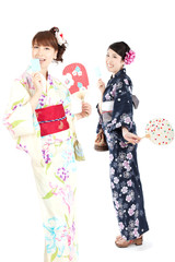 Beautiful kimono women. Portrait of asian women.