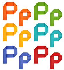 Origami alphabet. Letter P