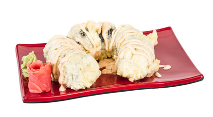 Japanese Cuisine -Tempura Maki Sushi (Deep Fried Roll made of sa