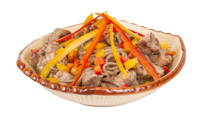 Asian style noodle with pork , spicy and yummy delicious