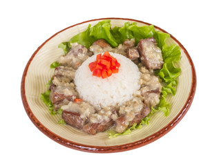 Rice and pork japanese style