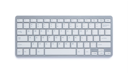 Modern aluminum computer keyboard with clipping path