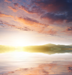 Sky background on sunset