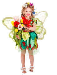 Child with flower and butterfly.