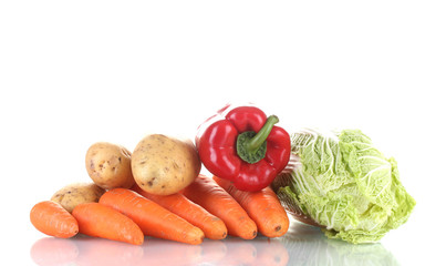 Fresh vegetables isolated on white