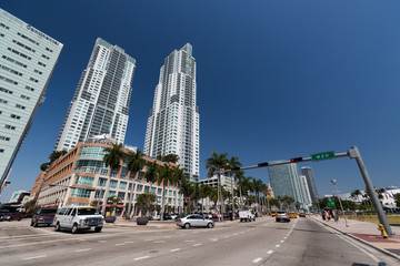 Fototapeta na wymiar Immeuble de downtown à Miami