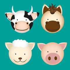 farm animal heads