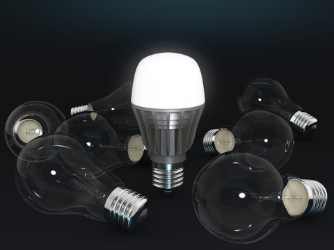 lighting LED lamp with several　electric light bulbs