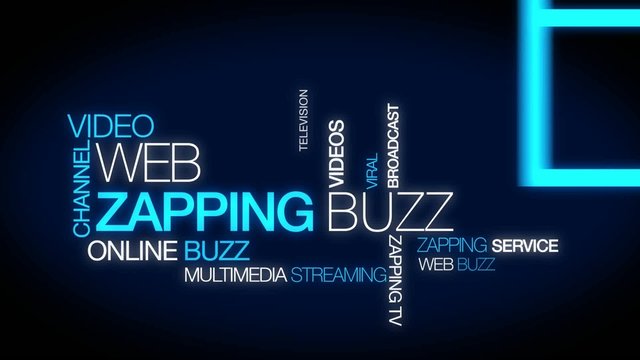Web zapping buzz web tv tag cloud animation video