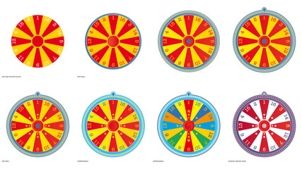 wheel of fortune - glücksrad mit aufbauschritten in qxp