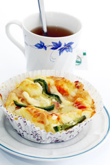 Pizza and tea