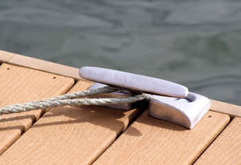 Rope Tied To Boating Dock