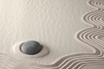 Aluminium Prints Stones in the sand meditation stone zen rock garden