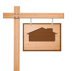 Real estate sign isolated.