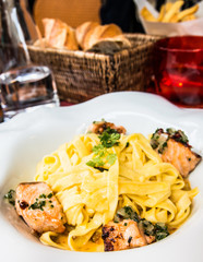 pasta and smoked salmon