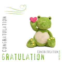 gratulation - grüner frosch