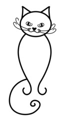 Vector illustration of a graceful cat.