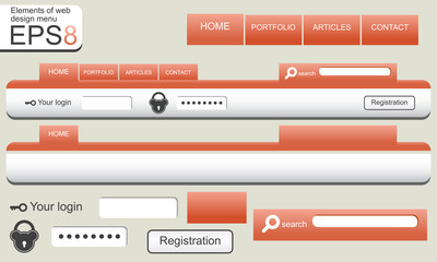 Elements of web design menu navigation.