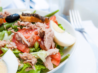salad and ham
