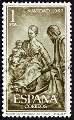 Postage stamp Spain 1962 Holy Family by Pedro de Mena