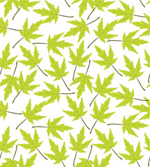 Green leaves seamless pattern vector