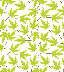 Obraz premium Green leaves seamless pattern vector