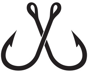 two crossed fishing hook