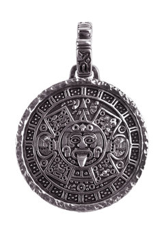 Pendant engraved with the Mayan calendar